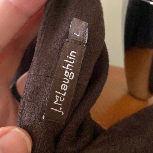 J. McLaughlin Womens Lillian Brown Faux Suede Dress | Sz L office wear business - Picture 7 of 8